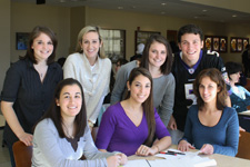 Six University of Scranton students have been recognized as AmeriCorps Scholars in Service to Pennsylvania for 2010-2011. Seated, from left, are: Lauren DelleDonne, Sarah Cil and Lori Moran, assistant director of community outreach at The University of Scranton. Standing, from left, are: Katherine Juliano, Kelly Evans, Kathleen Callahan and David Hopp.